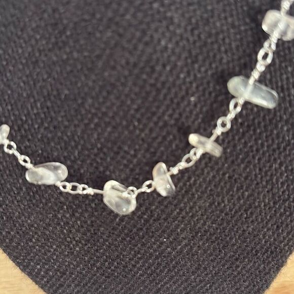 Crystal and Silver Necklace, 18”, NEW, Handmade, Artisan - Picture 2 of 5